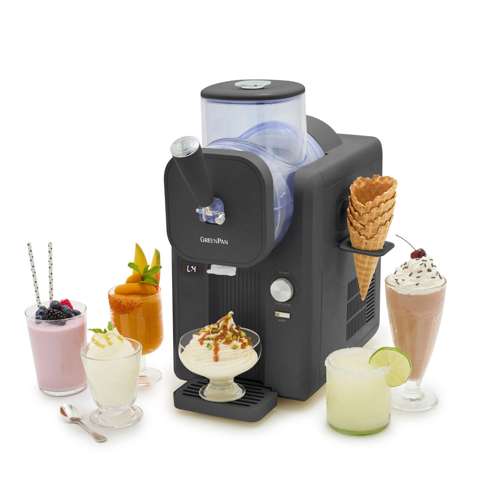 GreenPan Eismaschine Frost - Grau - Softeis, Speiseeis, Slushies, Milchshakes & Smoothies - 1.8 Liter