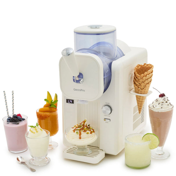 GreenPan Eismaschine Frost - Weiß - Softeis, Speiseeis, Slushies, Milkshakes & Smoothies - 1.8 Liter