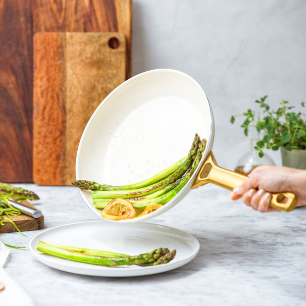 GreenPan Bratpfannenset Padova Reserve Cream White 2-teilig - Bratpfanne ø 20 & 26 cm - keramische Antihaftbeschichtung