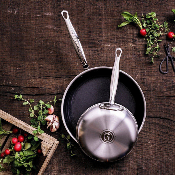 GreenPan Bratpfannenset Premiere Edelstahl 2-teilig - ø 20 & 28 cm - keramische Antihaftbeschichtung