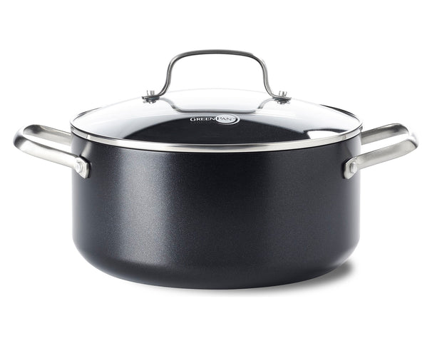 GreenPan Kochtopf Copenhagen Schwarz ø 24 cm / 5,2 Liter - keramische Antihaftbeschichtung
