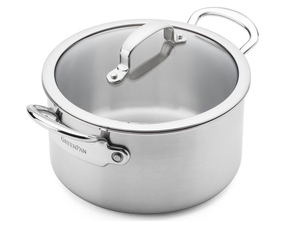 GreenPan Kookpan met deksel Première 5PLY RVS ø 24 cm / 4.91 Liter