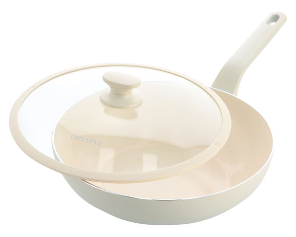 GreenPan Wokpfanne mit Deckel Essence Pro Clay ø 28 cm / 3,69 Liter - keramische Antihaftbeschichtung