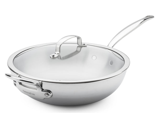 GreenPan Wokpfanne mit Deckel Première Pro ø 30 cm / 4,74 Liter - ohne Antihaftbeschichtung