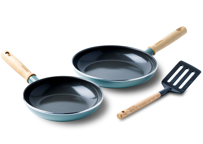 GreenPan Bratpfannenset mit Spatel - Mayflower - ø 20 & 24 cm - keramische Antihaftbeschichtung