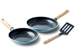 GreenPan Bratpfannenset mit Spatel - Mayflower - ø 20 & 24 cm - keramische Antihaftbeschichtung