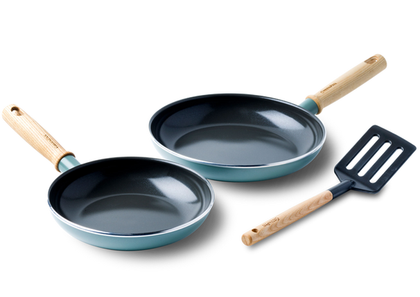 GreenPan Bratpfannenset mit Spatel - Mayflower - ø 20 & 24 cm - keramische Antihaftbeschichtung