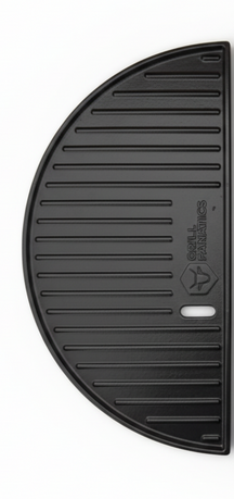 Cookinglife Halbmond-Grillplatte / Gusseisen-Plancha - Doppelseitig - Geeignet für 46 cm Kamados
