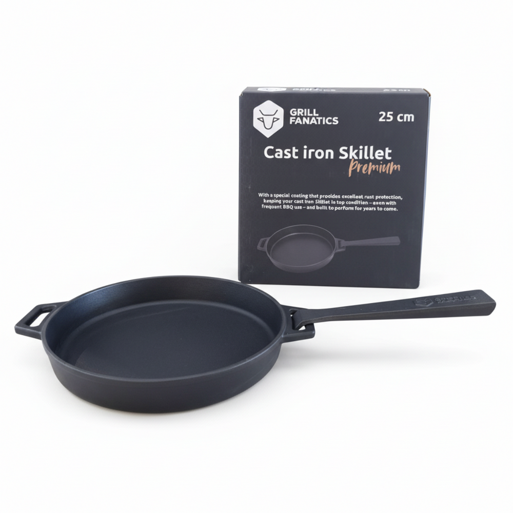 Cookinglife Grillpfanne / Bratpfanne aus Gusseisen ø 25 cm - Abnehmbarer Griff