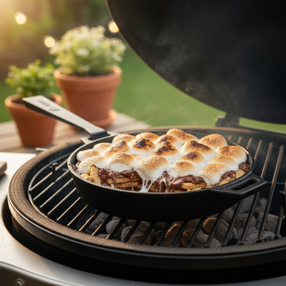 Cookinglife Grillpfanne / Bratpfanne aus Gusseisen ø 25 cm - Abnehmbarer Griff