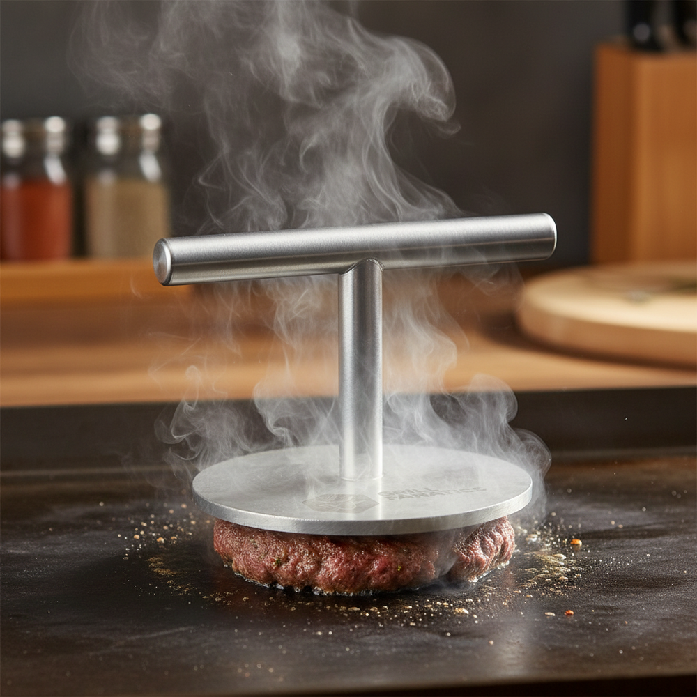 Cookinglife Grill Smashburger Presse / Hamburgerpresse - Premium - Edelstahl - ø 12 cm