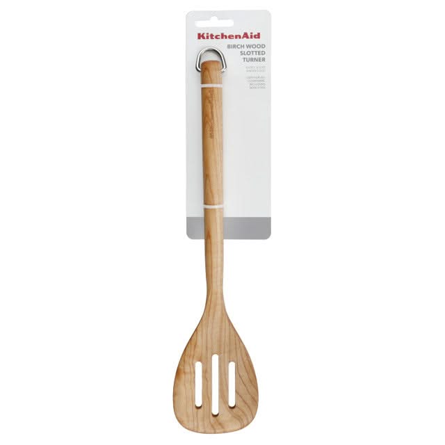 KitchenAid Pfannenwender Core Birkenholz 33 cm Braun - Spatel Kochlöffel