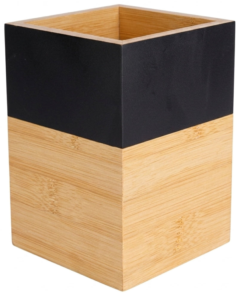 Cosy & Trendy Kochutensilienhalter Black & Wood - 10 x 10 x 14.5 cm