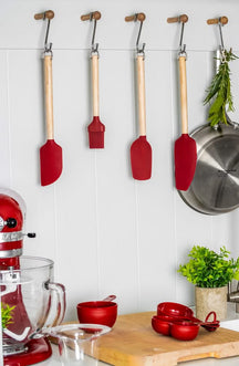 KitchenAid Teigschaber Core Kaiserrot Birkenholz Silikon 32 cm - Spatel Antihaft
