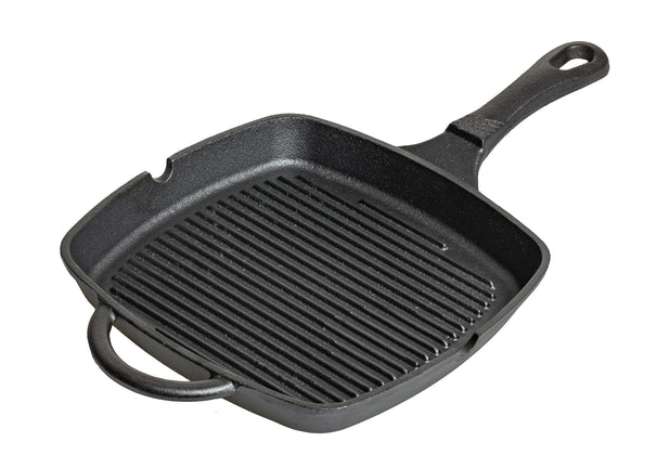 Blackwell Grillpfanne aus Gusseisen / Skillet 23 x 23 cm – ohne Antihaftbeschichtung – geeignet für alle Herdarten