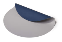 Cookinglife Tischsets - Doppelseitig - Veganes Leder - Grau / Blau ø 38 cm - 6 Stück
