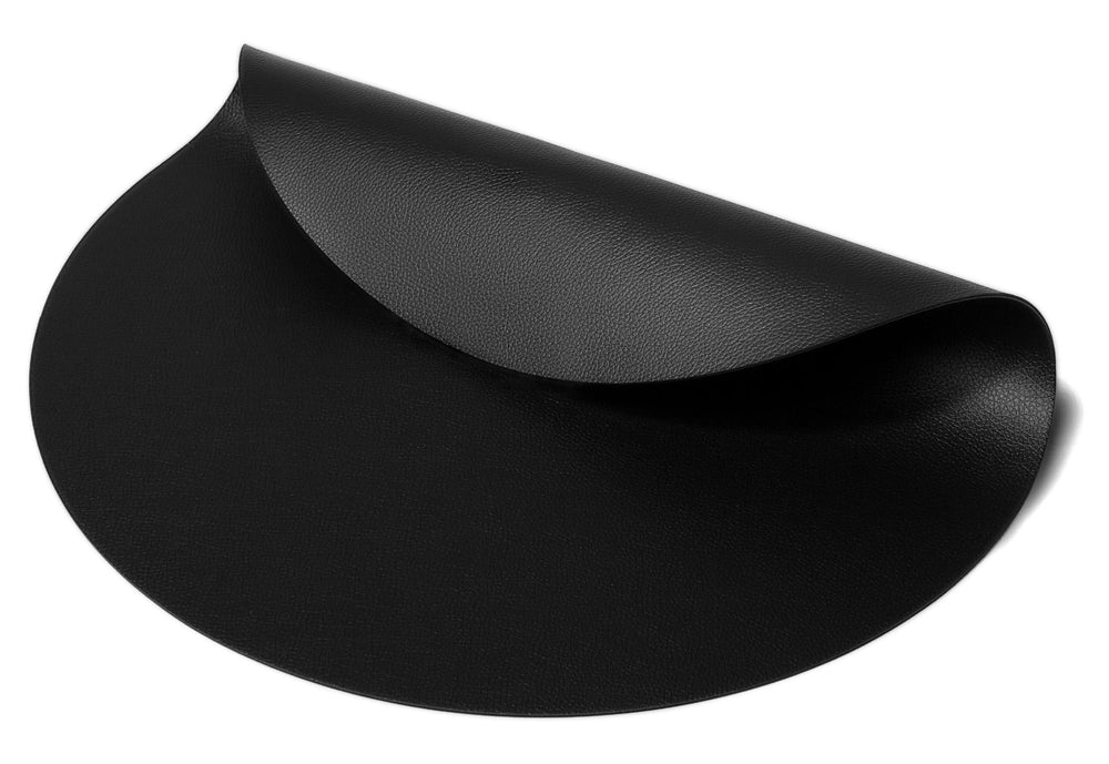 Cookinglife Tischsets - Veganes Leder - Schwarz - ø 38 cm - 6 Stück