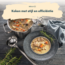 Sola Topfset Juvia 5-teilig – Edelstahl – downdraft-geeignet – Kochtöpfe Ø 16, 18, 20, 24 cm & Stieltopf Ø 16 cm – geeignet für alle Herdarten