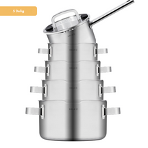 Sola Topfset Juvia 5-teilig – Edelstahl – downdraft-geeignet – Kochtöpfe Ø 16, 18, 20, 24 cm & Stieltopf Ø 16 cm – geeignet für alle Herdarten