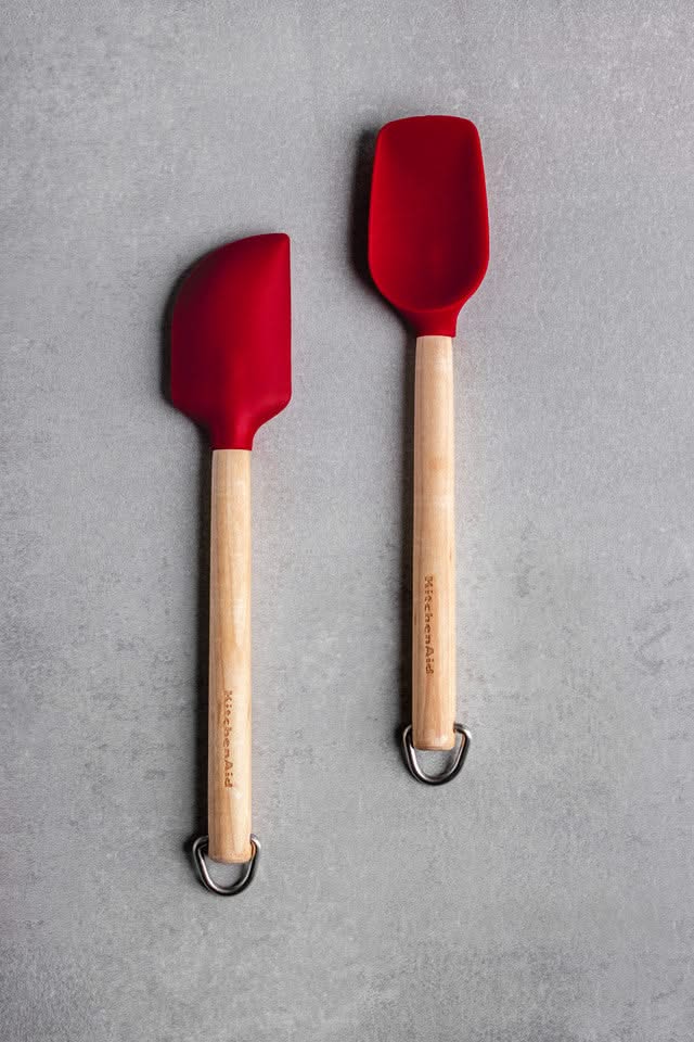 KitchenAid Spatelset Core Kaiserrot Birkenholz 2-teilig - Kochspatel Antihaft