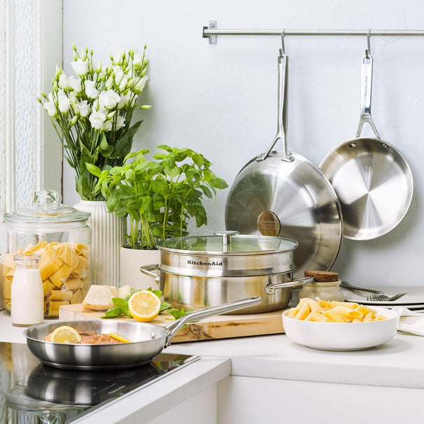 KitchenAid Bratpfanne Advanced Edelstahl ø 20 cm - ohne Antihaftbeschichtung