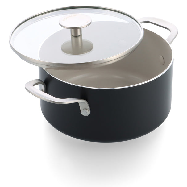 KitchenAid Kochtopf Aluminium Matt Schwarz ø 24 cm / 4,9 Liter - keramische Antihaftbeschichtung
