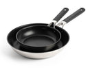 KitchenAid Bratpfannenset Classic Edelstahl 2-teilig - ø 20 & 28 cm - keramische Antihaftbeschichtung