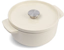 KitchenAid Bräter Gusseisen Cream ø 22 cm / 3,3 Liter - emaillierte Antihaftbeschichtung
