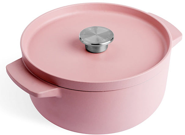 KitchenAid Bräter Gusseisen Dried Rose ø 22 cm / 3,3 Liter - emaillierte Antihaftbeschichtung