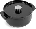 KitchenAid Bräter Gusseisen Onyx Black ø 22 cm / 3,3 Liter - emaillierte Antihaftbeschichtung