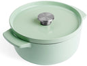KitchenAid Bräter Gusseisen Pistachio ø 22 cm / 3,3 Liter - emaillierte Antihaftbeschichtung