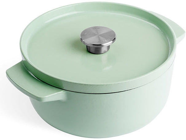 KitchenAid Bräter Gusseisen Pistachio ø 22 cm / 3,3 Liter - emaillierte Antihaftbeschichtung