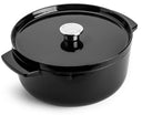 KitchenAid Bräter Gusseisen Onyx Black ø 26 cm / 5,2 Liter - emaillierte Antihaftbeschichtung