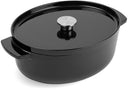 KitchenAid Bräter Oval Gusseisen Onyx Black 30 cm / 5,6 Liter - emaillierte Antihaftbeschichtung