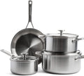 KitchenAid Topfset Multi-Ply 4-teilig - Edelstahl - Kochtöpfe ø 20, 24 cm, Stieltopf ø 16 cm & Bratpfanne ø 24 cm
