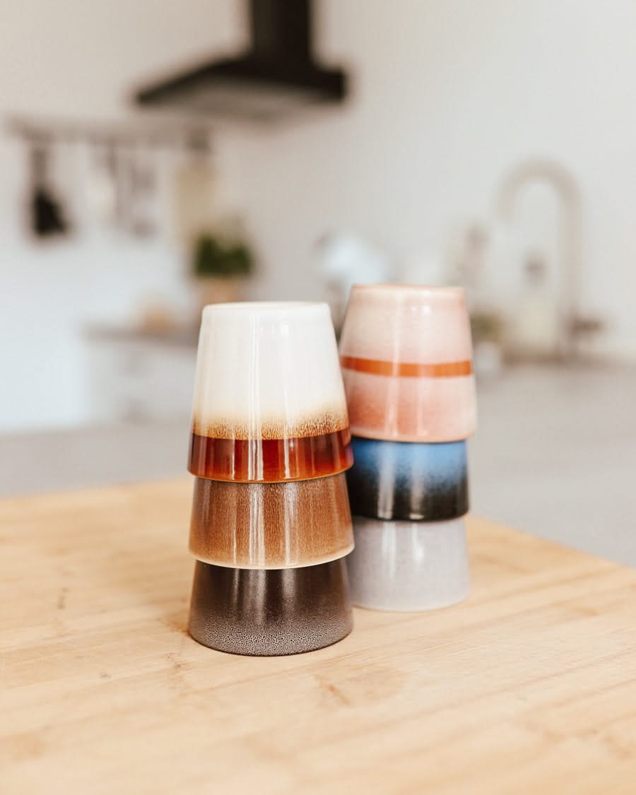 Studio Tavola Kaffeetassen mit Henkel Earth - 310 ml - 6 stuks