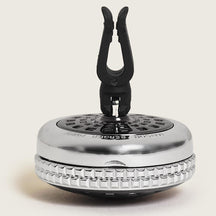 Maison Berger Autoparfum Diffuser Celebration Gun Metal & Zilver - Hypnotic Oud - met navulling - achterkant (clip)