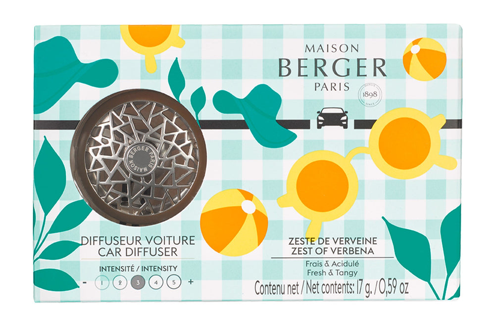 Maison Berger Auto-Parfümset Estivale Graphic - Zest of Verbena - mit Nachfüllung