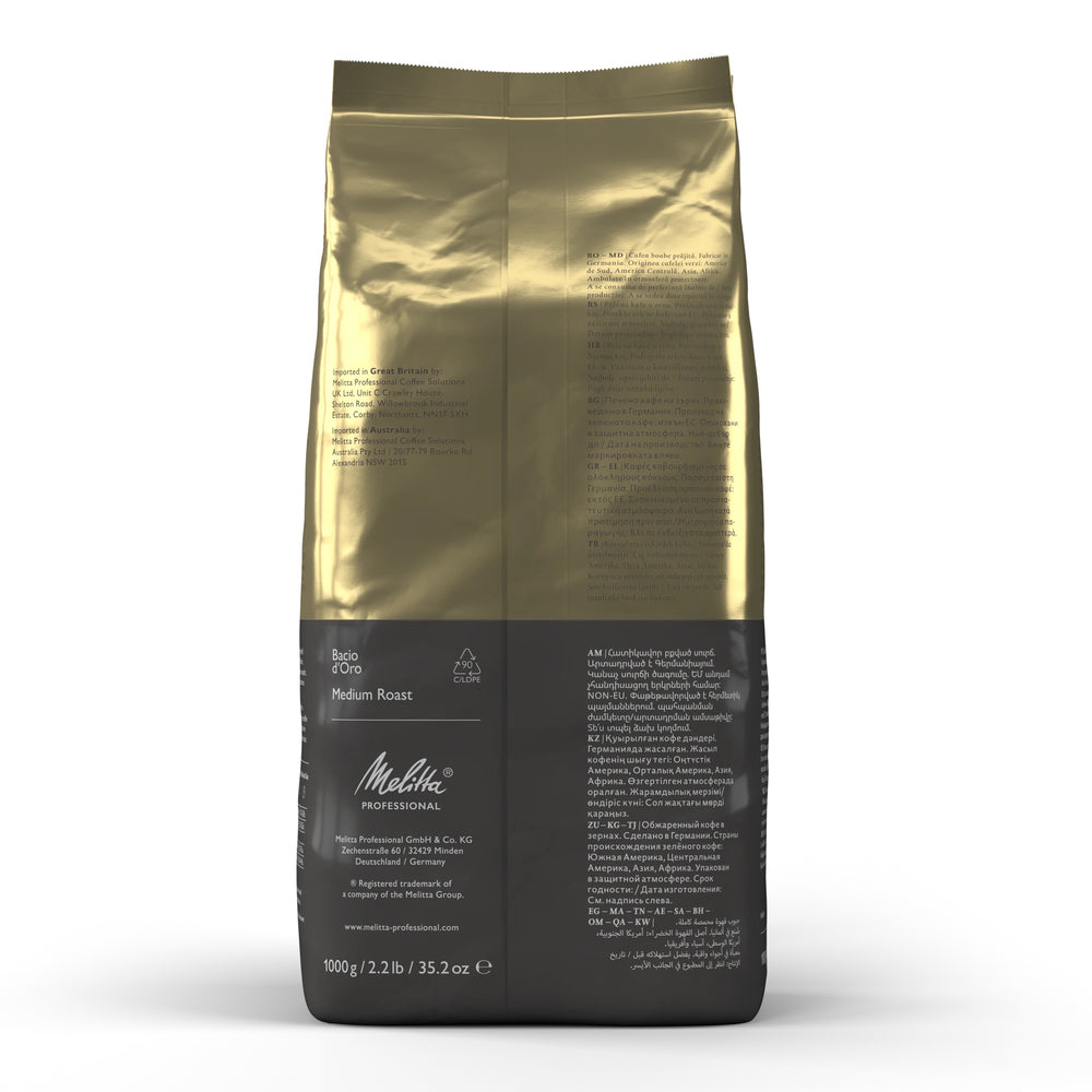 Melitta Kaffeebohnen / Espressobohnen Bacio d'Oro - Medium Roast - 1 kg