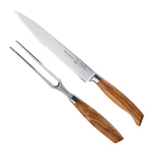 Messermeister Trancheerset Oliva Luxe Olijfhout 2-delig - Vleesmes & Vleesvork