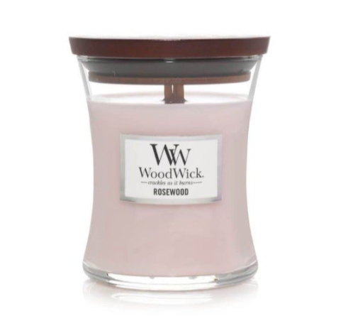 WoodWick Duftkerze Mini Rosewood - 8 cm / ø 7 cm