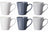 Cookinglife Siaki Becher – Weiß/Blau/Grau, 350 ml – Porzellan – 6er-Set
