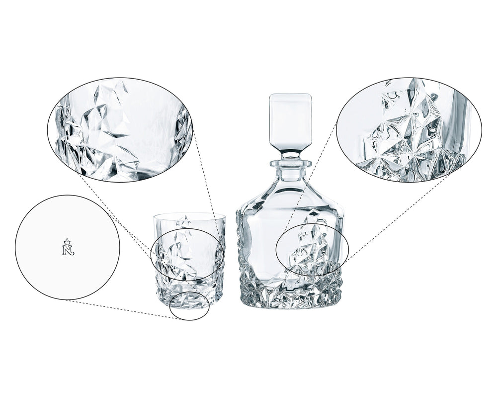 Nachtmann Whiskey Set Sculpture 3-delig - Karaf 750 ml & 2 Whiskeyglazen 365 ml - detail 1