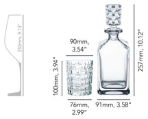 Nachtmann Whiskey Set Bossa Nova 3-delig - Karaf 750 ml & 2 Whiskeyglazen 330 ml - afmetingen