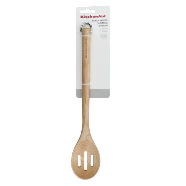 KitchenAid Gemüselöffel Core Birkenholz 34 cm - Holzlöffel Küchenutensil