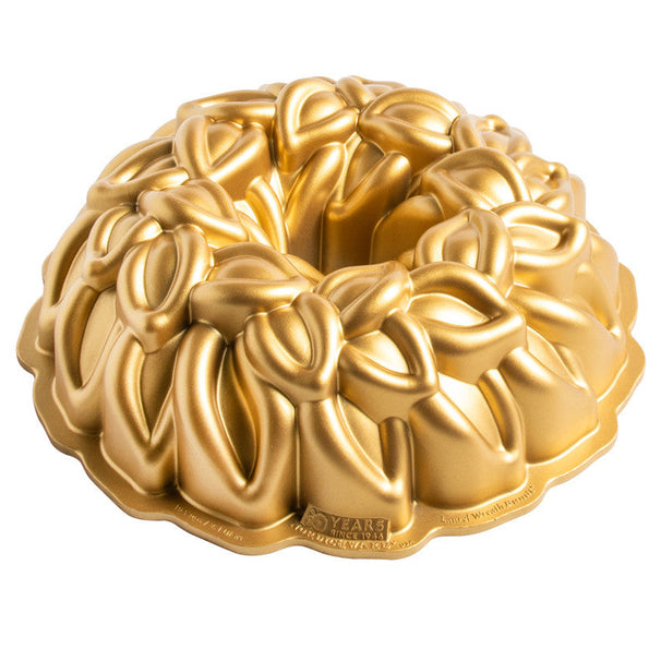 Nordic Ware Gugelhupfform Lorbeerkranz / Laurel Wreath Bundt Gold - Aluguss - ø 27 cm