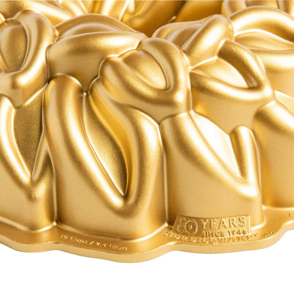 Nordic Ware Gugelhupfform Lorbeerkranz / Laurel Wreath Bundt Gold - Aluguss - ø 27 cm