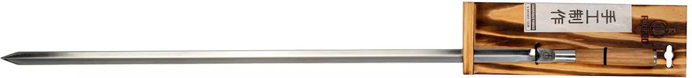 Forged BBQ Spieße Churrasco - Olivenholz / Stahl - V - Form - 70cm