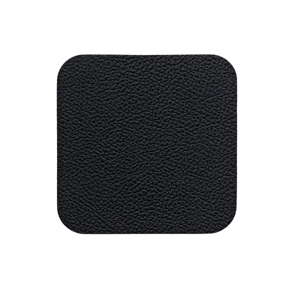 Cookinglife Untersetzer - Veganes Leder - Schwarz - 10 x 10 cm - 6 Stück