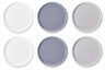Cookinglife Frühstücksteller / Dessertteller Siaki - Weiß / Blau / Grau ø 19 cm - Porzellan - 6 Stück